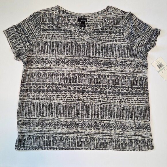 NWT - Erika Black & White Patterned Blouse – Size 1X - Picture 1 of 9